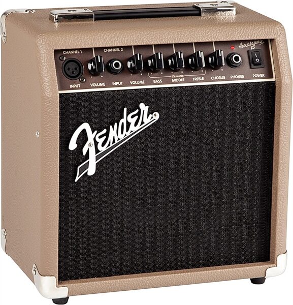 open zoom image for Fender Acoustasonic 15 Acoustic Guitar Combo Amplifier (15 Watts), New, Action Position Back
