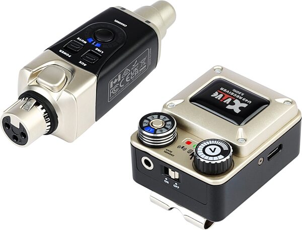 open zoom image for Xvive U45 5.8 GHz Digital Wireless In-Ear Monitor System, Original Silver, Action Position Back