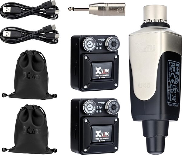 open zoom image for Xvive U45R2 5.8 GHz Digital Wireless Dual Receiver In-Ear Monitor System, Black, Action Position Back