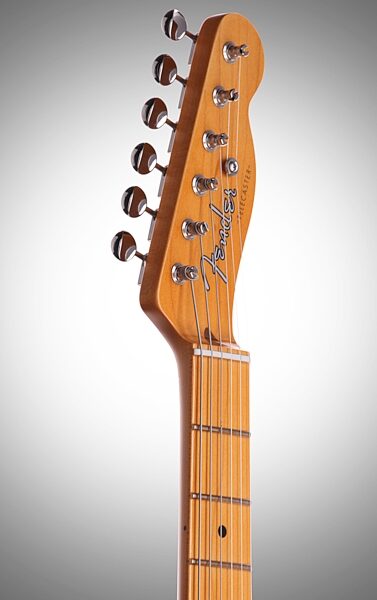 open zoom image for Fender Vintage Hot Rod '52 Telecaster Electric Guitar (Maple with Case), Headstock Left Front
