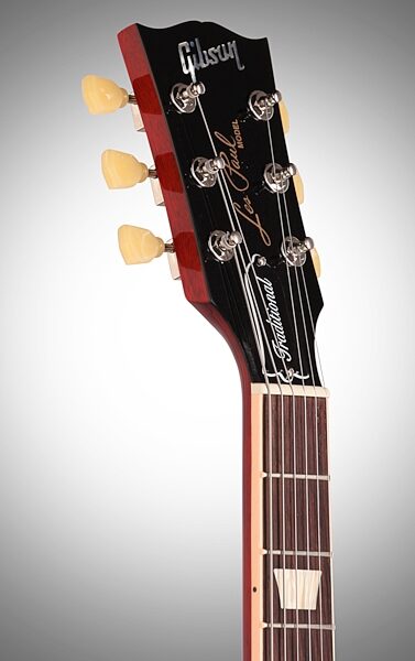 open zoom image for Gibson 2014 Les Paul Traditional Electric Guitar (with Case), Headstock Left Front