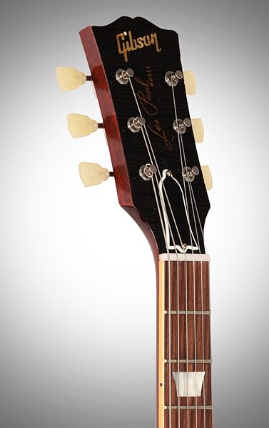 open zoom image for Gibson True Historic 1960 Les Paul Aged Electric Guitar (with Case), Headstock Left Front