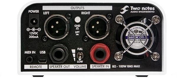 open zoom image for Two Notes Torpedo Captor X Premium Reactive Load Box, DI, and Attenuator, 8 Ohms, Back, 8 Ohms