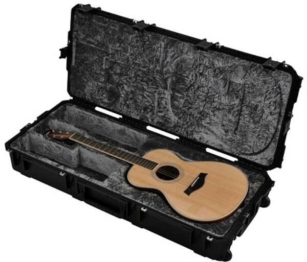 open zoom image for SKB 3i Series Waterproof Rolling Classical Guitar Case, Black, 3I-4217-30, Open Box (Very Good), Black - Left