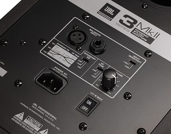 open zoom image for JBL 308P MKII 3 Series Powered Studio Monitor, Single Speaker, Rear