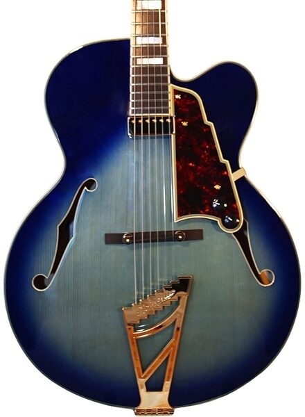 open zoom image for D'Angelico Excel EXL-1 Archtop Hollowbody Electric Guitar (with Case), Blue Burst Body