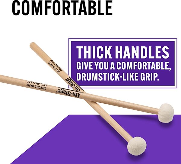 open zoom image for On-Stage WPM200 Felt Tip Mallets, New, Action Position Back