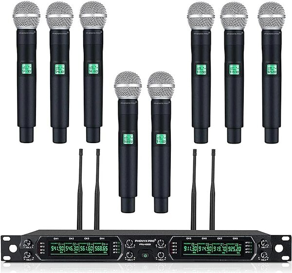 open zoom image for Phenyx Pro PTU-4000-8H 8-Channel UHF Fixed-Frequency Handheld Wireless Microphone System, New, Action Position Back