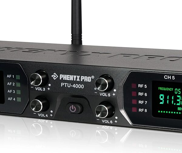 open zoom image for Phenyx Pro PTU-4000-8H 8-Channel UHF Fixed-Frequency Handheld Wireless Microphone System, New, Action Position Back