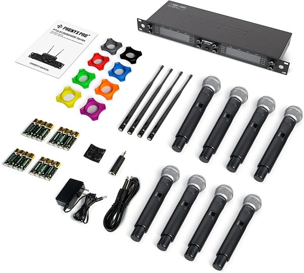 open zoom image for Phenyx Pro PTU-4000-8H 8-Channel UHF Fixed-Frequency Handheld Wireless Microphone System, New, Action Position Back