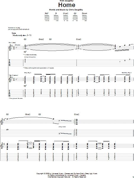 open zoom image for Home - Guitar TAB, New, Main