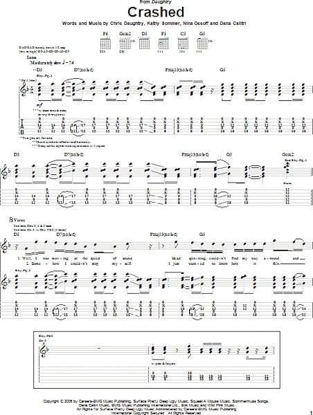 open zoom image for Crashed - Guitar TAB, New, Main