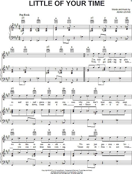 open zoom image for Little Of Your Time - Piano/Vocal/Guitar, New, Main