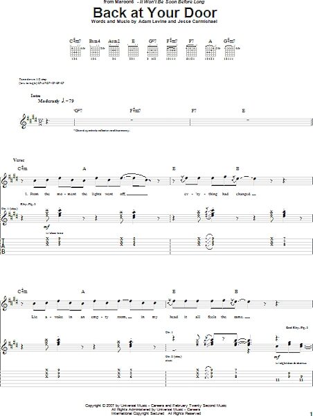 open zoom image for Back At Your Door - Guitar TAB, New, Main