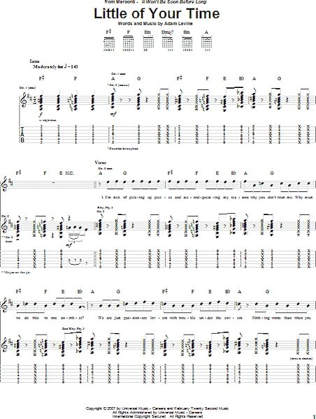 open zoom image for Little Of Your Time - Guitar TAB, New, Main