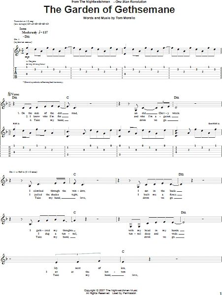 open zoom image for The Garden Of Gethsemane - Guitar TAB, New, Main