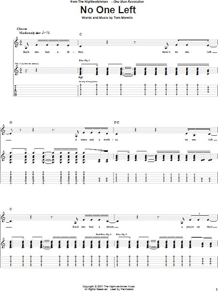 open zoom image for No One Left - Guitar TAB, New, Main