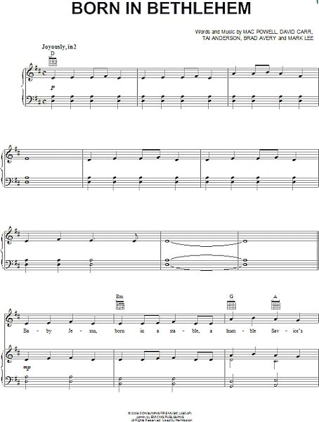 open zoom image for Born In Bethlehem - Piano/Vocal/Guitar, New, Main
