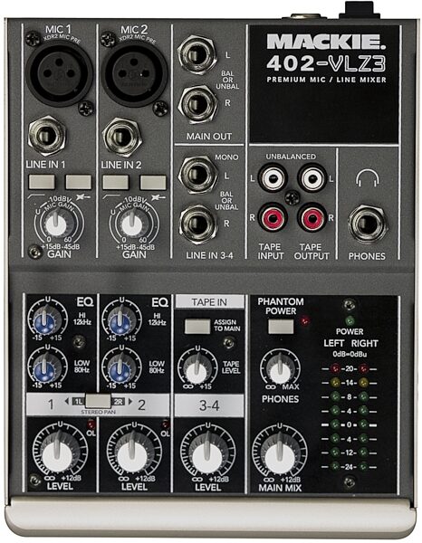 open zoom image for Mackie 402-VLZ3 4-Channel Ultra Compact Mixer, Top