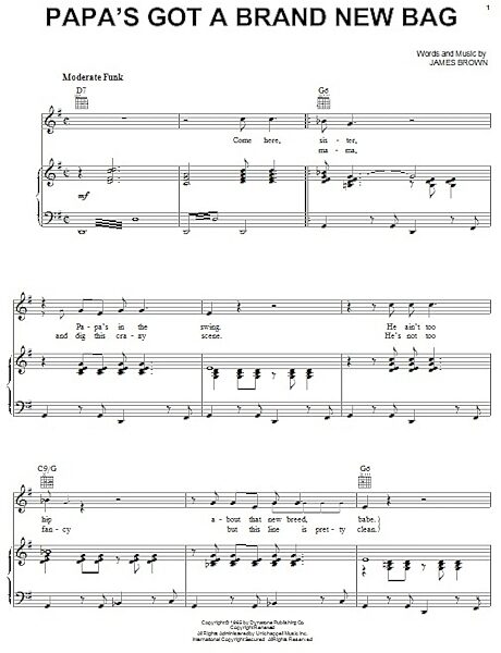 open zoom image for Papa's Got A Brand New Bag - Piano/Vocal/Guitar, New, Main