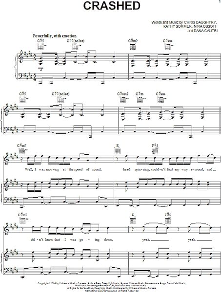 open zoom image for Crashed - Piano/Vocal/Guitar, New, Main