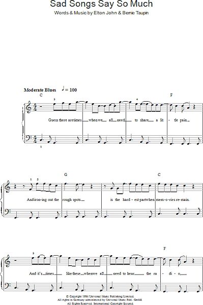 open zoom image for Sad Songs (Say So Much) - Easy Piano, New, Main