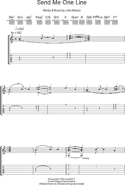 open zoom image for Send Me One Line - Guitar TAB, New, Main