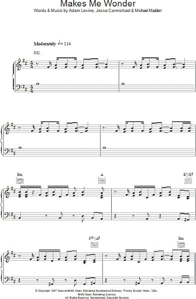 open zoom image for Makes Me Wonder - Piano/Vocal/Guitar, New, Main