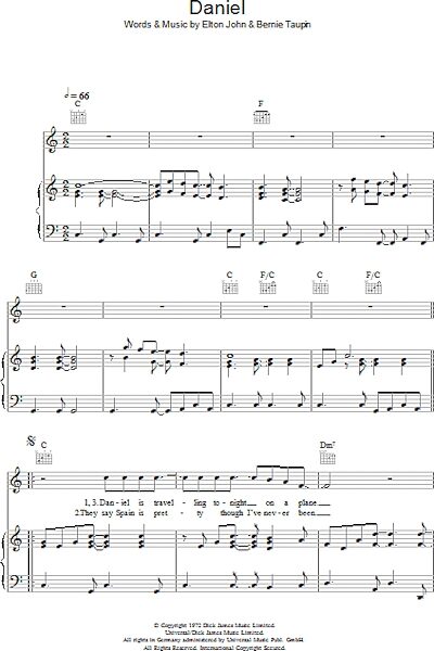 open zoom image for Daniel - Piano/Vocal/Guitar, New, Main