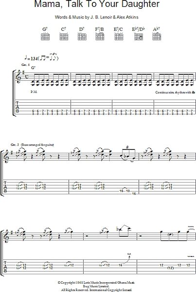 open zoom image for Mama, Talk To Your Daughter - Guitar TAB, New, Main