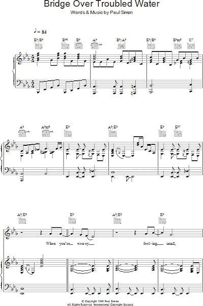 open zoom image for Bridge Over Troubled Water - Piano/Vocal/Guitar, New, Main