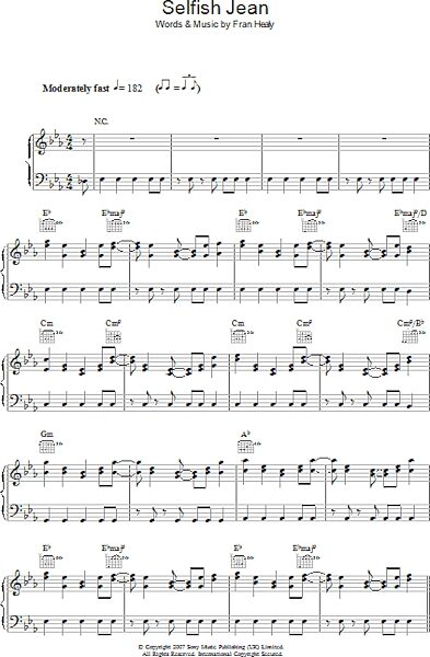 open zoom image for Selfish Jean - Piano/Vocal/Guitar, New, Main