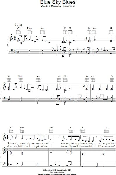 open zoom image for Blue Sky Blues - Piano/Vocal/Guitar, New, Main
