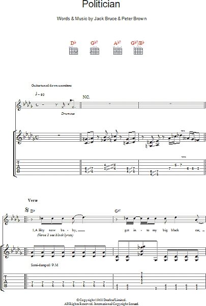open zoom image for Politician - Guitar TAB, New, Main