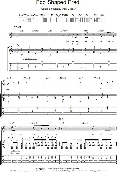 open zoom image for Egg Shaped Fred - Guitar TAB, New, Main
