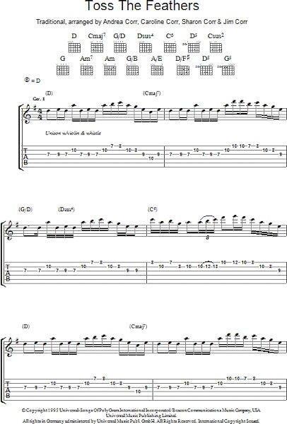 open zoom image for Toss The Feathers - Guitar TAB, New, Main