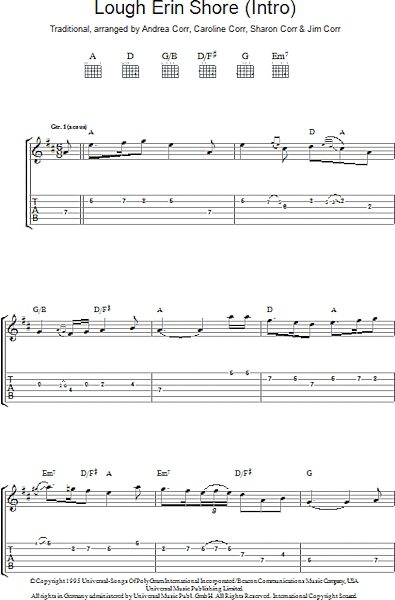 open zoom image for Lough Erin Shore - Guitar TAB, New, Main