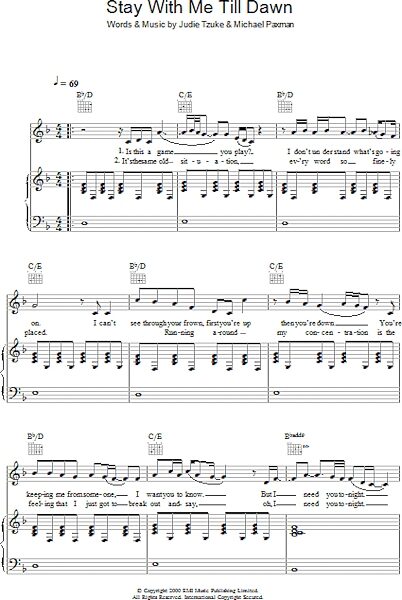open zoom image for Stay With Me Till Dawn - Piano/Vocal/Guitar, New, Main