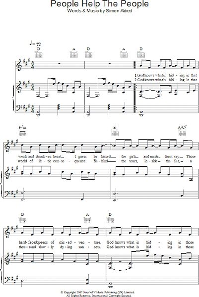open zoom image for People Help The People - Piano/Vocal/Guitar, New, Main