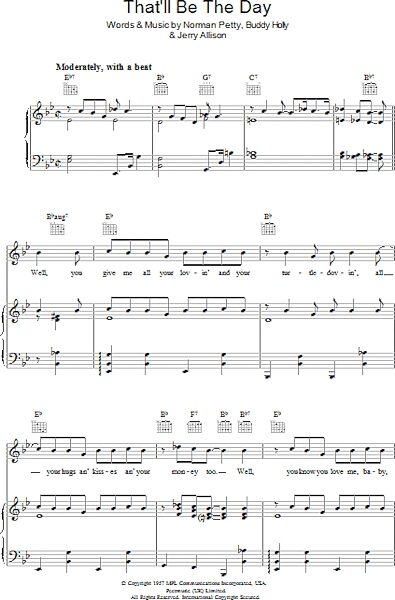 open zoom image for That'll Be The Day - Piano/Vocal/Guitar, New, Main