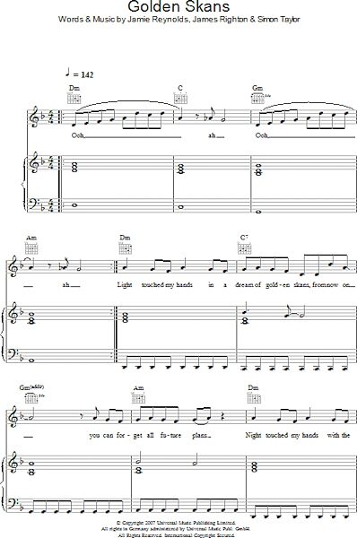 open zoom image for Golden Skans - Piano/Vocal/Guitar, New, Main