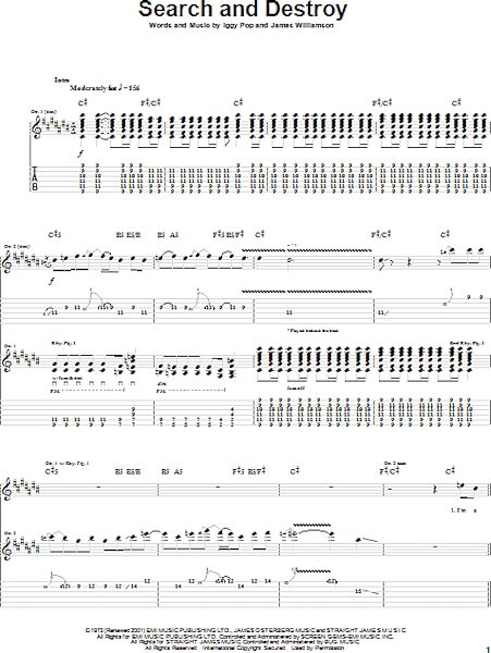 open zoom image for Search And Destroy - Guitar TAB, New, Main