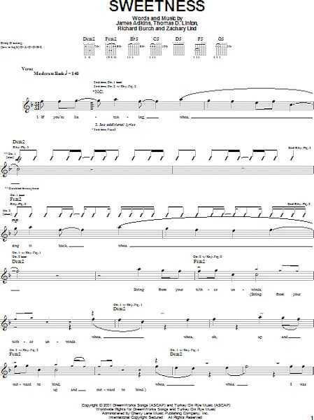 open zoom image for Sweetness - Guitar TAB, New, Main