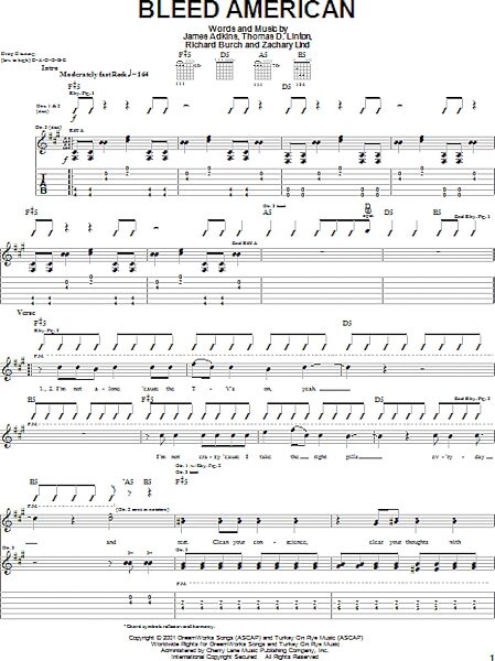 open zoom image for Bleed American - Guitar TAB, New, Main