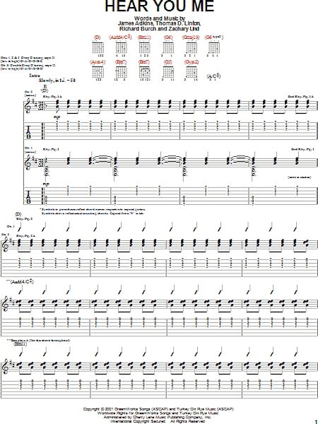 open zoom image for Hear You Me - Guitar TAB, New, Main