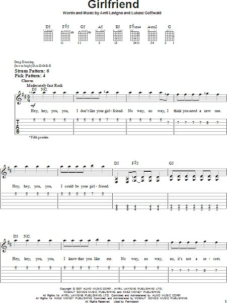 open zoom image for Girlfriend - Easy Guitar with TAB, New, Main
