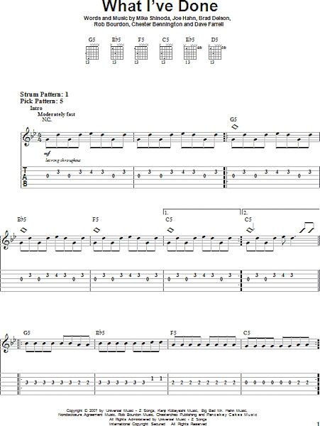 open zoom image for What I've Done - Easy Guitar with TAB, New, Main