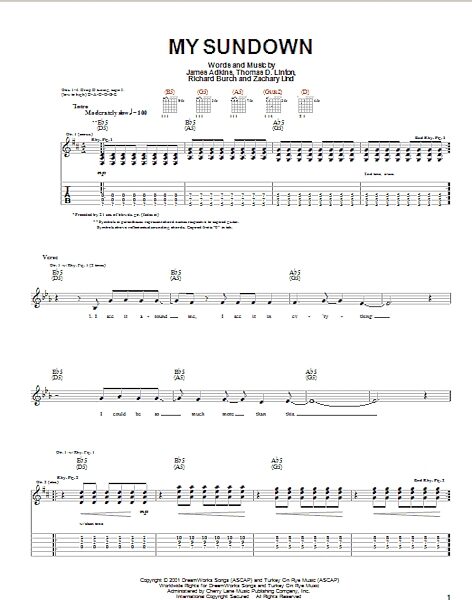 open zoom image for My Sundown - Guitar TAB, New, Main
