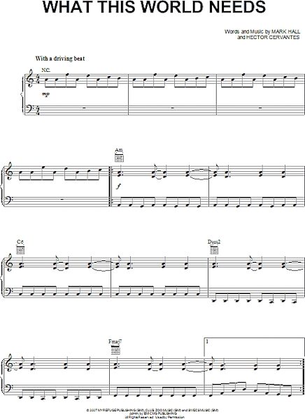 open zoom image for What This World Needs - Piano/Vocal/Guitar, New, Main