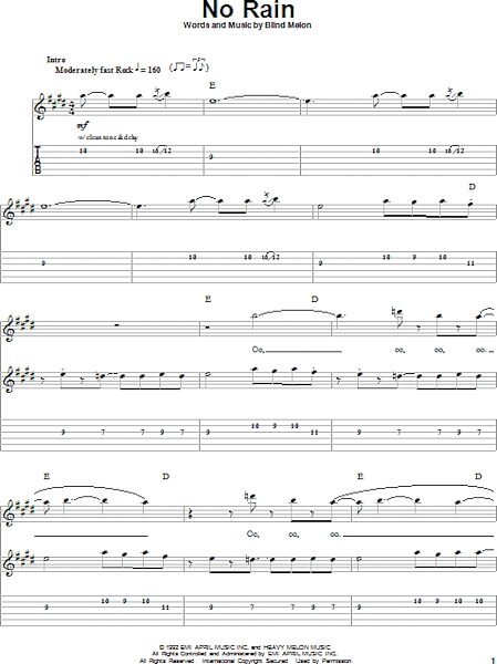 open zoom image for No Rain - Guitar Tab Play-Along, New, Main